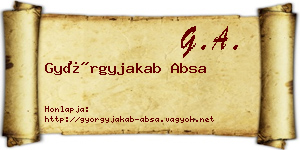 Györgyjakab Absa névjegykártya